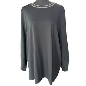Banana Republic Long Sleeve Crew Neck Top XL Black Minimalist Capsule Casual